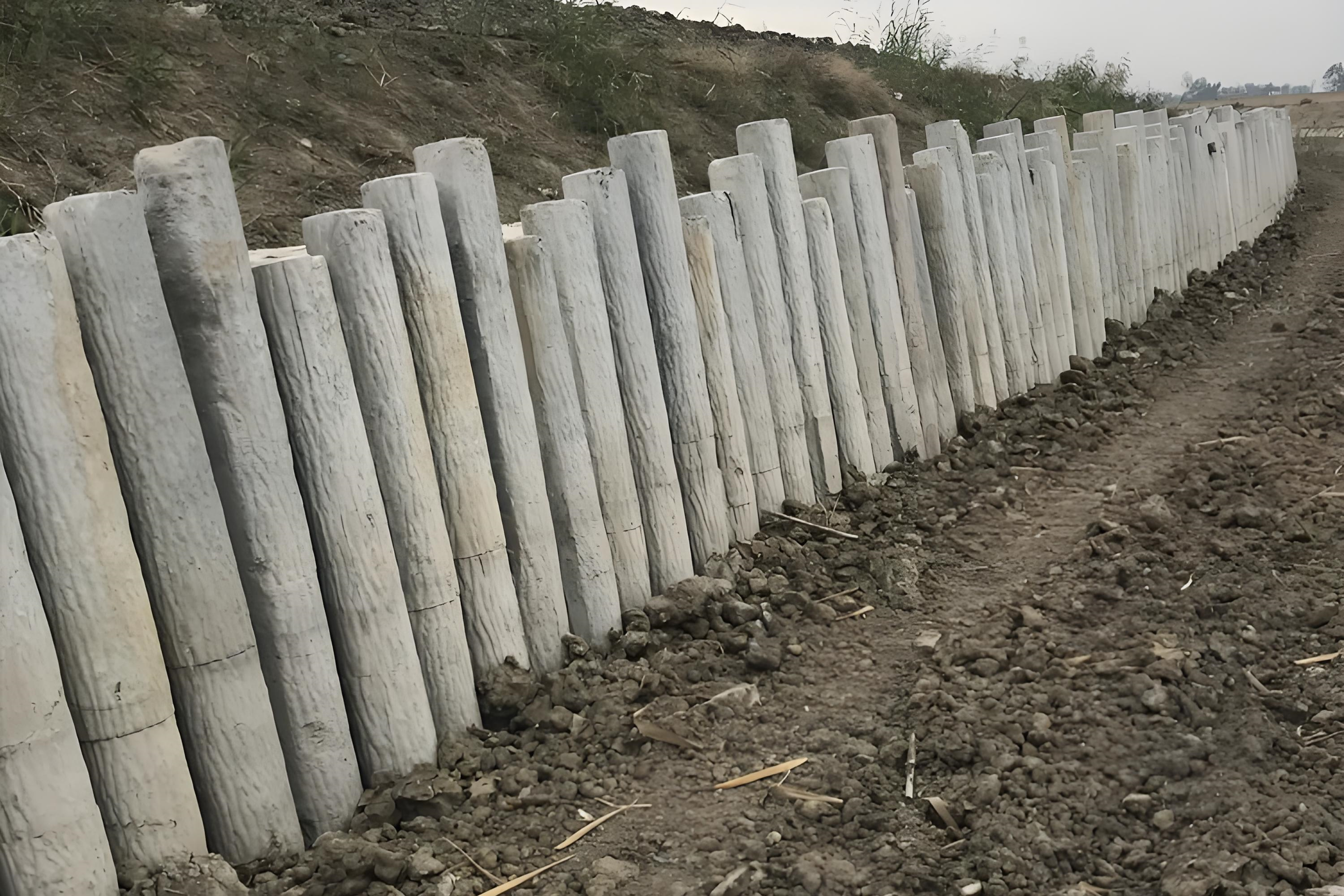 云南水泥樁施工專業施工隊-挖機打仿木樁怎么打?